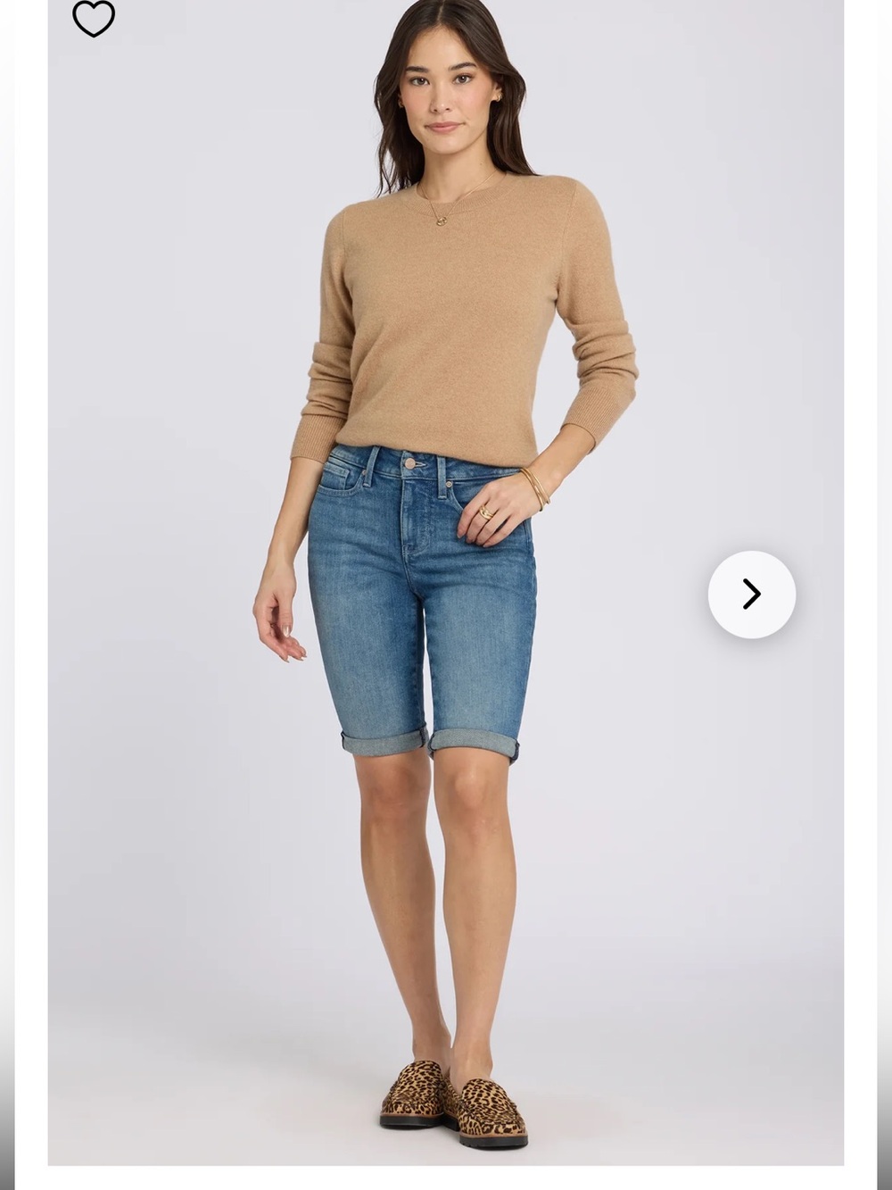 NYDJ Briella Cuffed Denim Shorts  Blue Mid Rise Stretch Lift Tuck Size 8